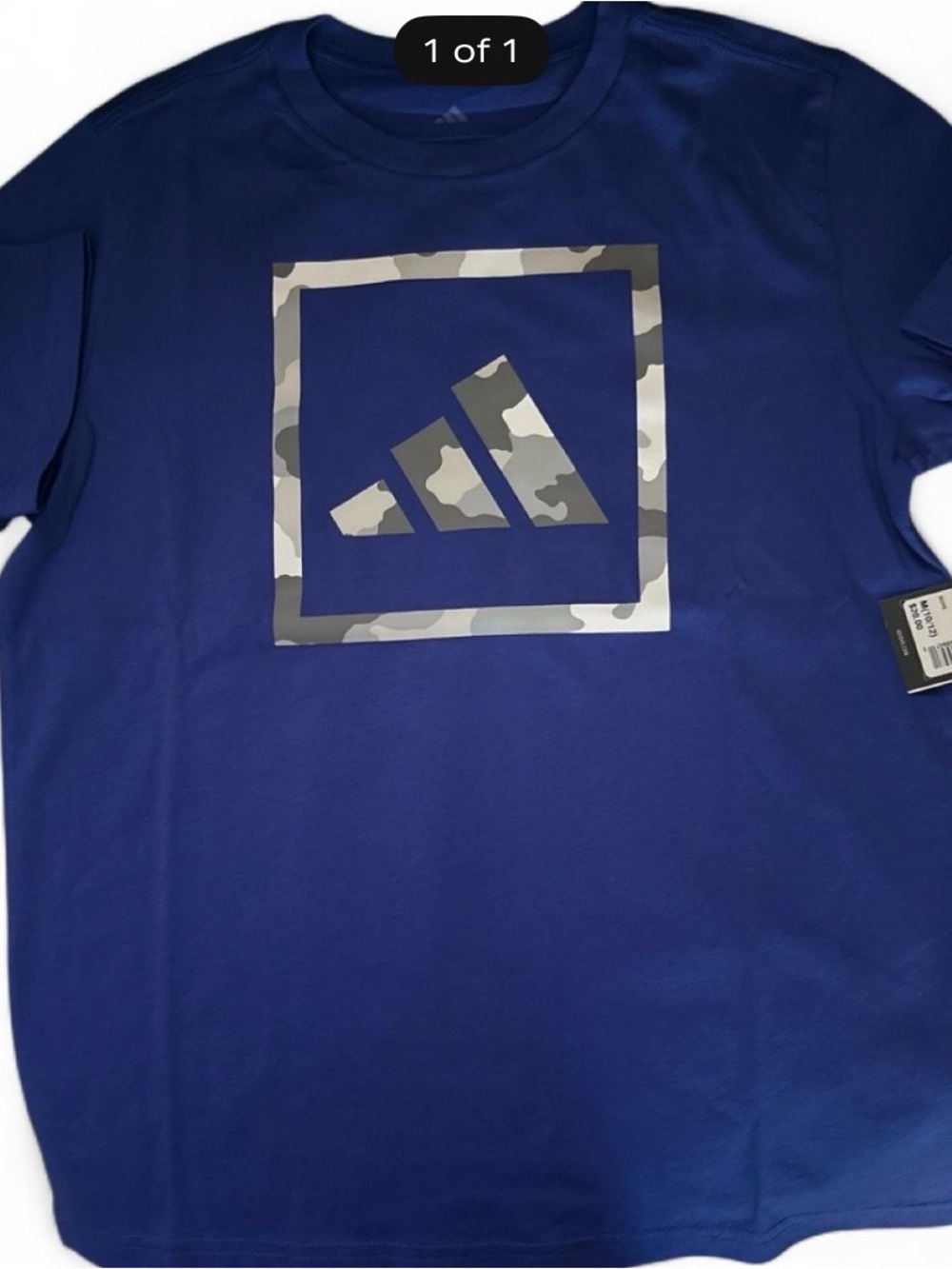 Adidas Navy T-Shirt with Grey Camo Logo
